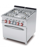 Cucina acqua a gas 4 fuochi su forno a gas statico, camera cm 67x55x34h, 1 griglia - cm 80x70,5x90h