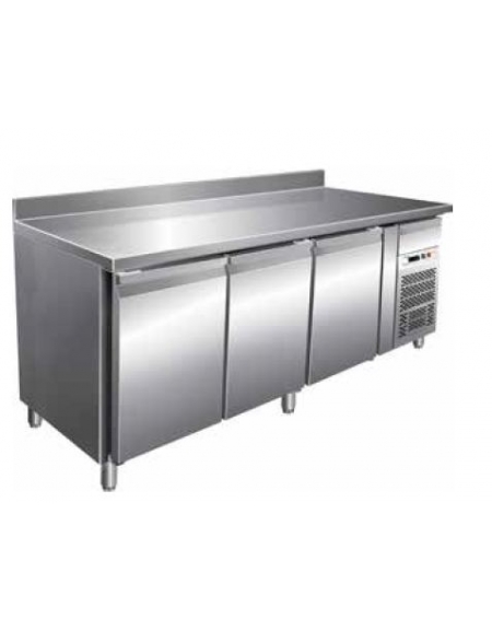 Tavolo refrigerato pasticceria ventilato con alzatina 3 porte - cm 202x80x85h