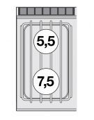 Piano di cottura a gas in acciaio inox CrNi 18/10 AISI 304, 2 fuochi su mobile a giorno - cm 40x70,5x90h