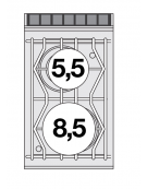 Piano di cottura ad acqua a gas in acciaio inox CrNi 18/10 AISI 304, 2 fuochi su mobile a giorno - cm 40x70,5x90h