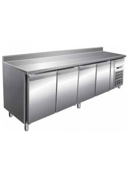 Tavolo refrigerato con alzatina 4 Porte cm. 223x70x85h