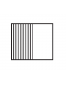 Fry top a gas su mobile a giorno14 kw, piastra 1/2 liscia, 1/2 rigata - piastra cm 76x51  - dim. 80x70,5x90h