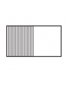 Fry top a gas su mobile a giorno 21kw, piastra 1/2 liscia, 1/2 rigata - piastra cm 116x51  - dim. 120x70,5x90h