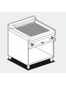 Griglia elett. su mobile a giorno - 8,16kw, griglia doppia cm 55x43 ribaltabile, cottura diretta su resistenza - cm 80x70,5x90h