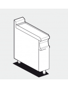 Piano di lavoro inox CrNi 18/10 AISI 304, su mobile con bacinelle inox o in plastica - cm 20x70,5x90h