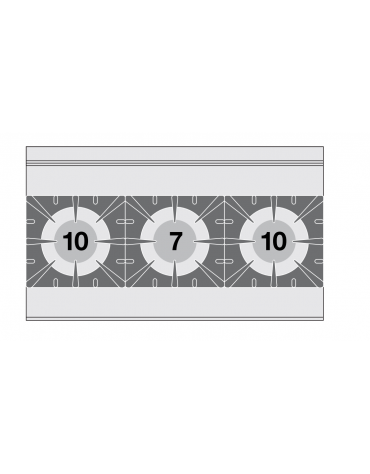 Piano di cottura in acciaio inox CrNi 18/10 AISI 304 a gas 3 fuochi - potenza gas: 27 kW - 23.220 kcal/h - cm 120x70,5x28h
