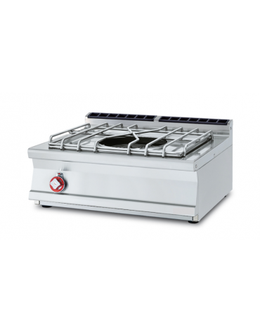 Paellero a gas in acciaio inox CrNi 18/10 AISI 304 - potenza gas: 11,5 kW - 9.890 kcal/h - cm 80x70,5x28h