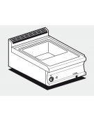 Cuocipasta a gas da banco in acciaio CrNi 18/10 AISI 304, 1 vasca cm 51x31x18h da 19 litri di capacità - cm 60x70,5x28h