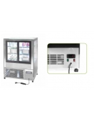 Vetrina refrigerata da banco in acciaio inox - 2 ripiani - 290 Lt - temp. +0°+ 8°C - mm 900x750x1200h