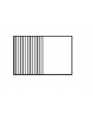 Fry top a gas da banco, 21kw, piastra cromata 1/2 liscia, 1/2 rigata superficie di cottura cm 116x51 - cm 120x70,5x28h