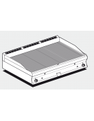 Fry top a gas da banco, 21kw, piastra doppia rigata cromata, superficie di cottura cm 116x51 - cm 120x70,5x28h