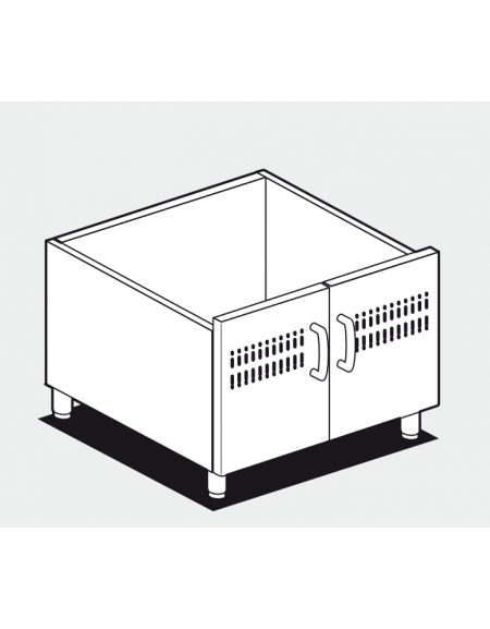 Base neutra con porta per induzione in acciaio inox CrNi 18/10 AISI 304, cm 80x62x57h