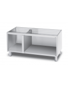 Base neutra a giorno in acciaio inox CrNi 18/10 AISI 304 portine non incluse, cm 120x59,5x57h