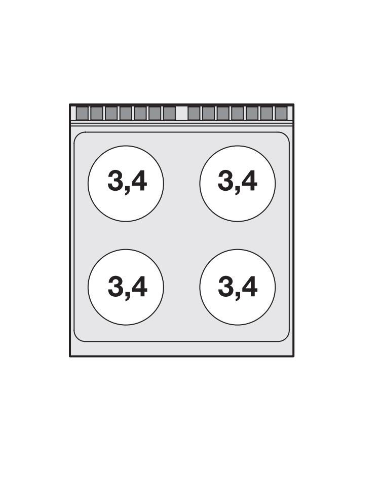 Cucina elettrica trifase-18,92kw, 4 piastre in vetroceramica su forno  elettrico ventilato, camera cm 55x36x34h - cm 80x 90x 90h 